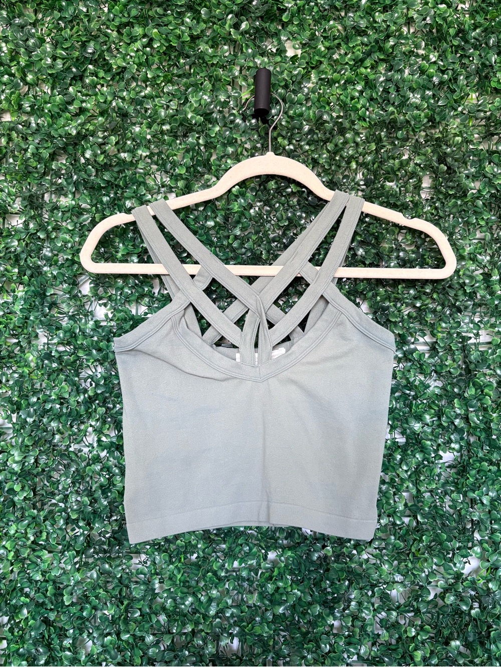Daytrip Sage Green Crisscross Sports Tank